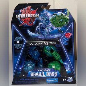 Bakugan Brawl Bros Octogan vs Trox Action Figure Set - Blue and Green